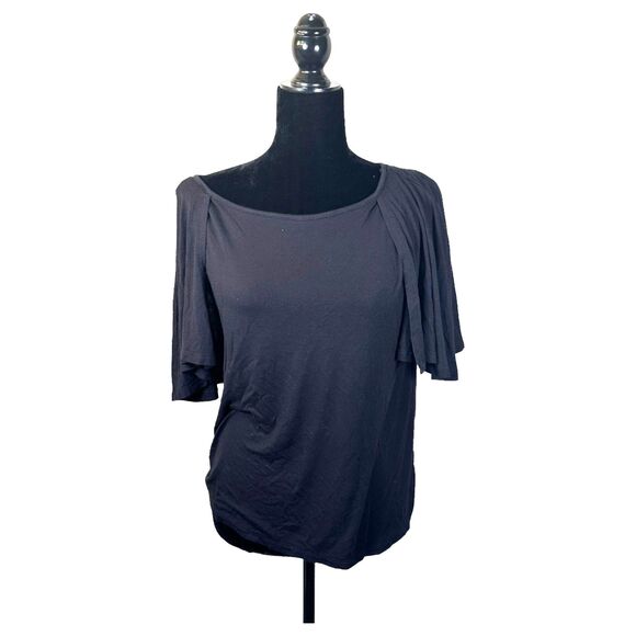 Iman Flowy Cape Style Black Blouse Size Medium - Picture 1 of 6